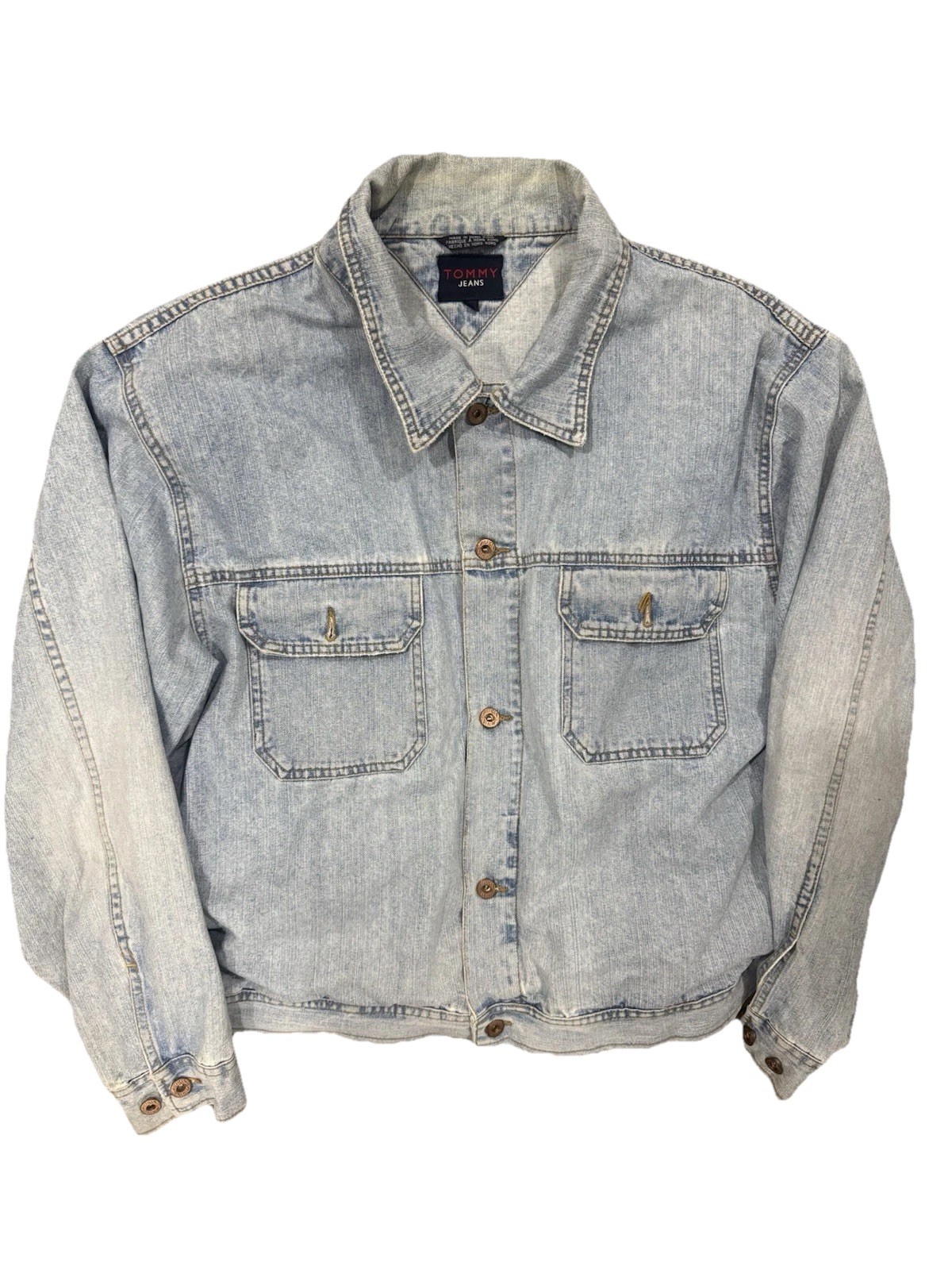 Tommy Jeans Mens Light-Wash Denim Jacket Size XL