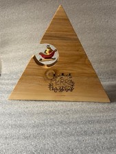 Handcrafted Wooden Christmas Tree Decoration w/Orniment - New