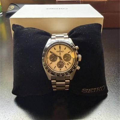 Seiko Prospex Men's Quartz Chronograph Date Tachymeter White Dial SS