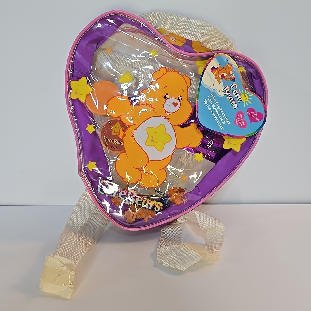 Vintage Care Bears Bike Bag  Decorating Kit Wish Bear Bicycle Set 27 Pieces RARE
