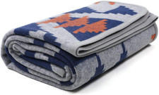 ACUSHLA Merino Wool Blanket Warm Throw Camping Outdoor Travel,Aztec Grey M