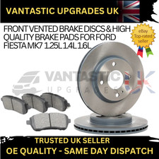 FRONT BRAKE DISCS & BRAKE PADS FOR FORD FIESTA MK7 1.25L 1.4L 1.6L 2008-17 NEW