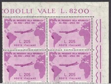 PRC_4_01. REPUBBLICA. Blocco del 1961 "GRONCHI ROSA". Sas 921 con certificato. MNH