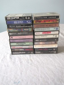 lot of 22 audio music rock Cassette tapes untested clapton ,styx, grand Funk