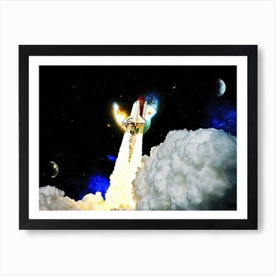 Space shuttle, Mars - liftoff   spa Framed Wall Art Poster Canvas Print Picture