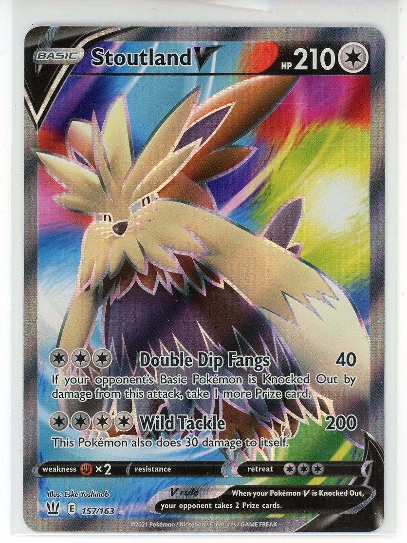Stoutland V 157/163 Pokemon TCG Battle Styles Ultra Rare Full Art Holo 2021