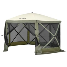 Pop Up Gazebo Tent, Pop-Up Screen Tent 6 Sided Canopy Sun Shelter with 6 Removab