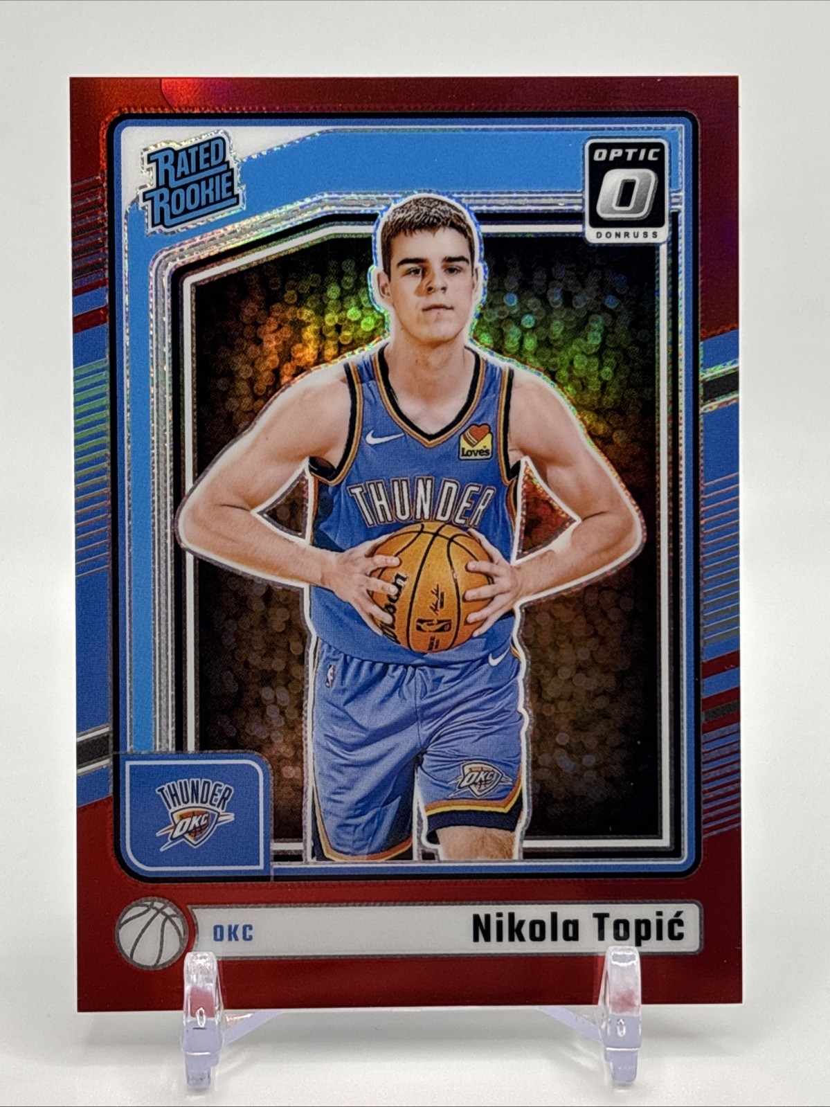 2024-25 Panini Donruss Optic Rated Rookie Nikola Topic #278 Red Prizm /99 SSP