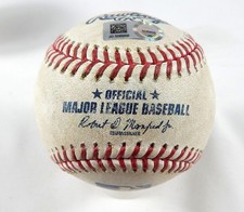 2023 Marlins Nationals Game Used Baseball Amos Willingham Jesus Sanchez Single 3