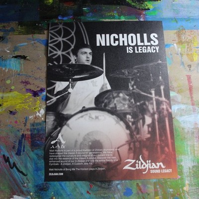 BRING ME THE HORIZON Matt Nicholls ZILDJIAN Cymbals Magazine Promo Original Ad