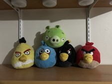 Angry Birds Plush Lot Red Yellow Bomb Blue Pig 2011 Commonwealth No Sound 5