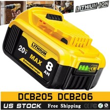 8.0Ah for Dewalt 20V Max Lithium Battery DCB206 DCB203 DCB207 DCB205 DCB204
