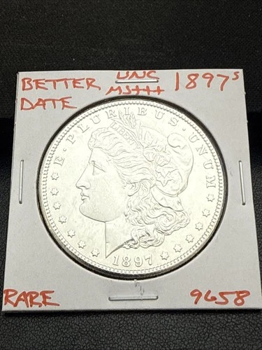 1897 S BU GEM MORGAN SILVER DOLLAR UNC MS+++ U.S. MINT RARE COIN 9658