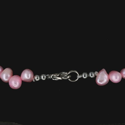 Vintage Fresh Water Water Pearl Necklace with Silver Clasp 14.5 in Pink, $19.99 - Photo 3