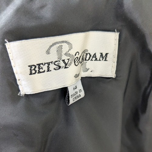 Vintage Betsy Adam Prom Dress Maxi Gown 14 Silver Gray 90s Y2K Fairy Goth Glam - Picture 11 of 12
