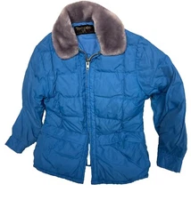 Vintage 70s 80s Tempco GOOSE DOWN Quilted Puffer Womens M/L Talon Zipper