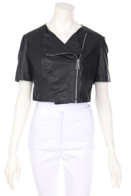 JIJIL Faux Leather Jacket Cropped I 42 = D 36 black