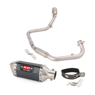 For Benelli TNT125 TNT135 2017-2025 Exhaust Header + Mid Link Pipe Mufflers Slip