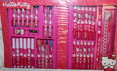 Hello Kitty Malset Stifte Set 34 Teile Buntstifte Farbstifte Lineal Radiergummi