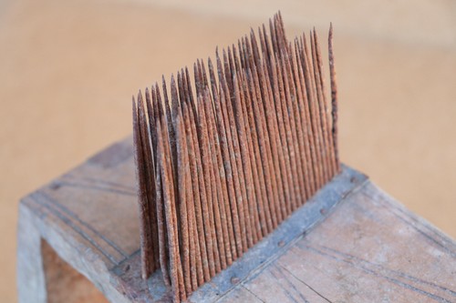Flax Hatchel Hackling Comb Comber Antique Primitive Carding Tool Early 20th. - Picture 4 of 10