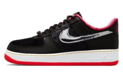 US Men Size 6 Nike Air Force 1 Low PRM H-Town Black and University  