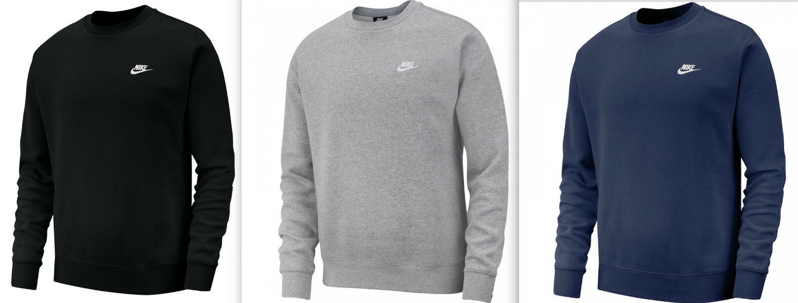 New Mens Nike Club Crew Neck Fleece 