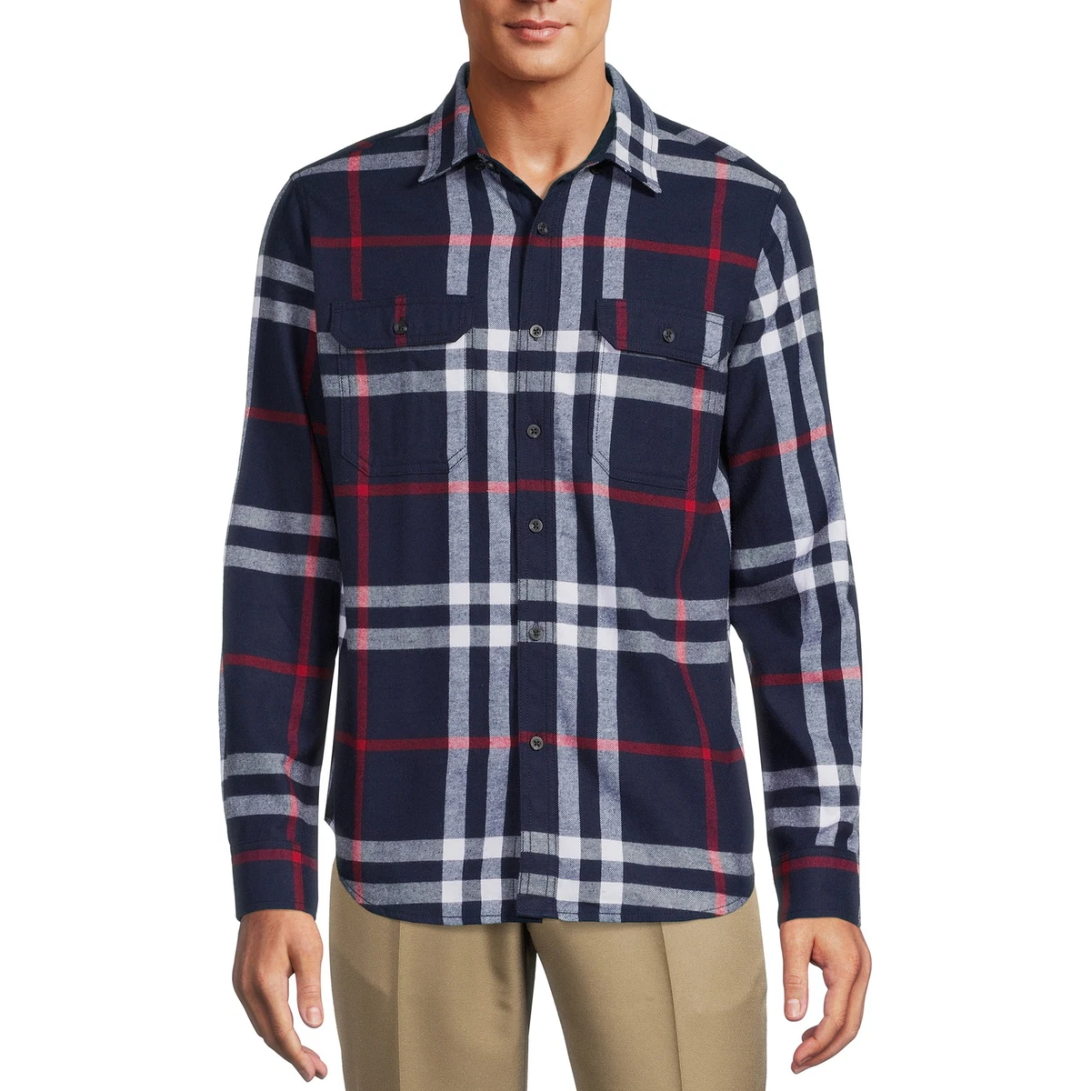 george men's long sleeve flannel shirt