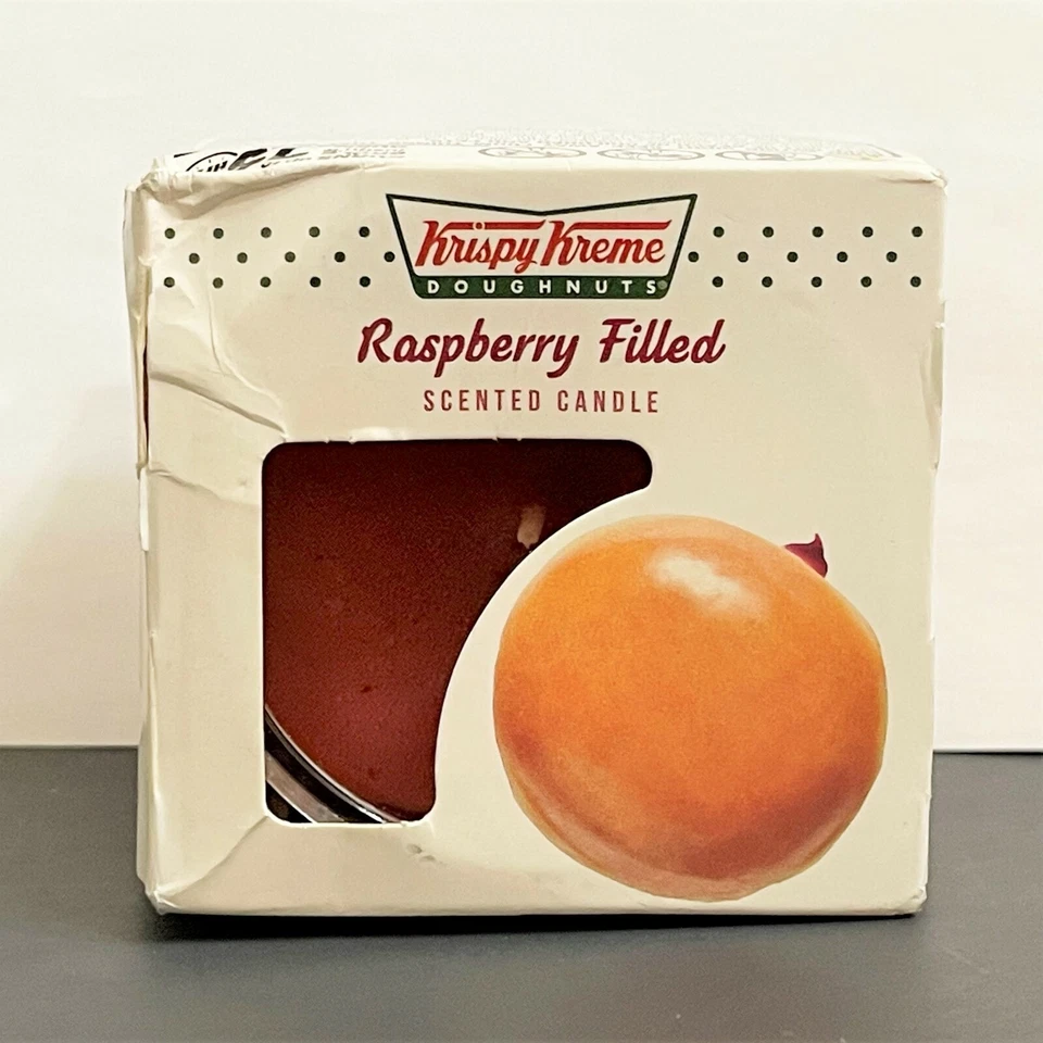 Krispy Kreme Donuts RELLENO DE FRAMBUESA VELA 3 OZ Nuevo en Caja Dañada Foto 2 de 4