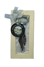 Handheld Bottle Opener • Glass Art Deco Design • Murano Inspired Italy • NIB