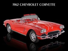 1962 Chevrolet Corvette Metal Sign Lg. Size 12x16 Classic Red Convertible