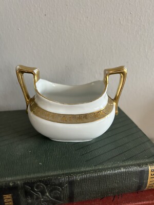 Royal Bayreuth Bavaria Sugar Bowl Gold Encrusted Grapes Leaves Pattern ROB24 Vtg