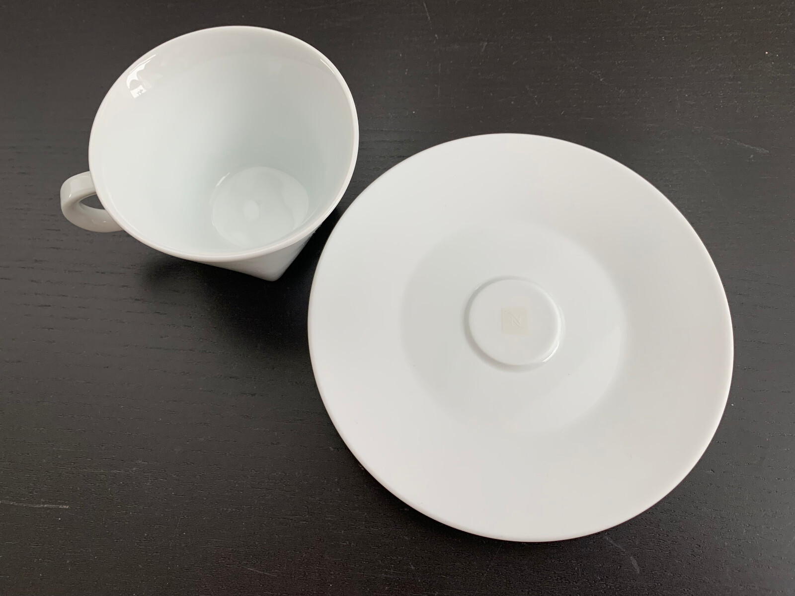 Nespresso Coffee Cup & Saucer Set Big Game White Espresso Latte Cappuccino