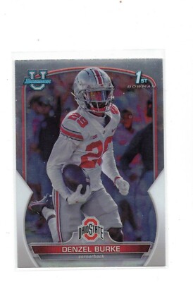 Denzel Burke Rookie 2022 Topps 1st Bowman U RC ohio state-W/TOP LOADER