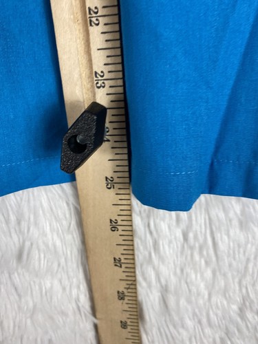 Peaches Scrub Top Womens Size S Blue Black Trim Short Sleeve Pockets NWT - Picture 6 of 9