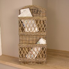Rattan Wandkorb Schlüsselbrett Landhausstil Korb Schlüssel Flur Zeitungs Eingang