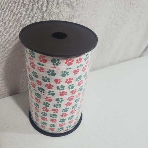 Merry Paws Smooth Curling Ribbon 3/8" Wide x 250 Yards (A13674) Berwick Offray - Picture 2 of 3
