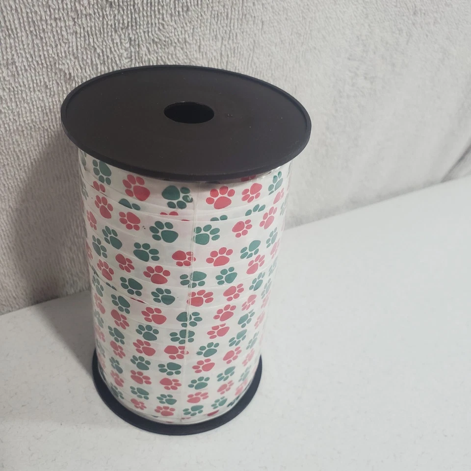 Merry Paws Smooth Curling Ribbon 3/8" Wide x 250 Yards (A13674) Berwick Offray - Image 2 of 3