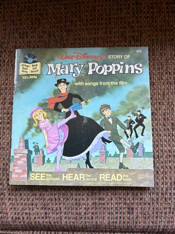 Walt Disney’s Story Of Mary Poppins Read Along Record And Book Number 302