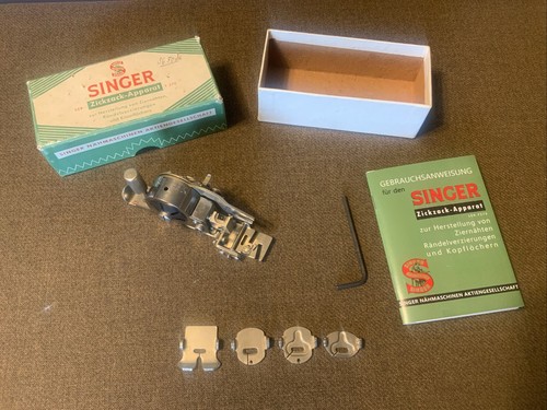 Singer ZigZag Attachment w/all 5 Feet, Complete, Rare - Picture 2 of 7