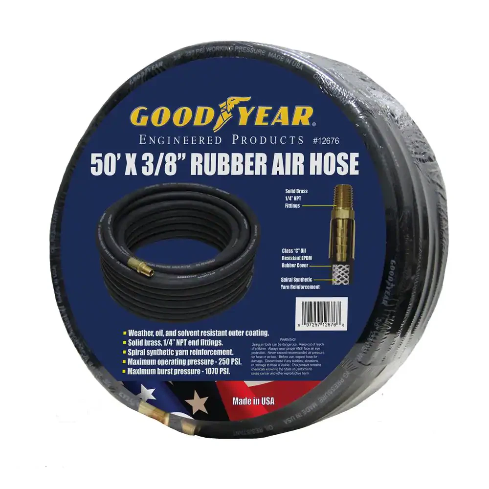 Goodyear Rubber Air Hose 3 8 Inch X 50 Ft Used Both Air Water