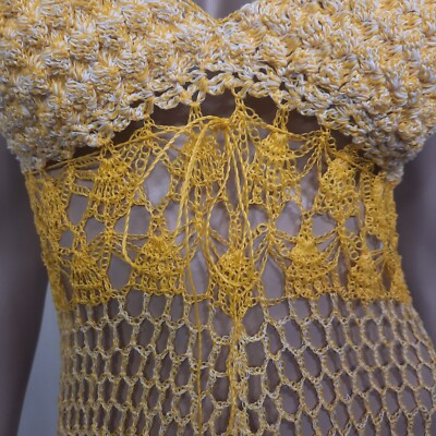 d & co beach dress Light Yellow Maxi Dress With Crochet Trim main image 0
