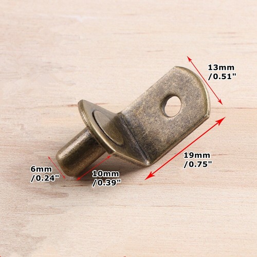 20Pcs 6mm L-Shaped Wardrobe Shelf Support Studs Pegs Pins Plugs Cabinet Bracket - Picture 13 of 15