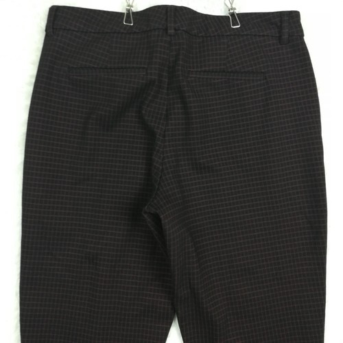 Liverpool Womens Pants Slim Leg Ankle Cranberry Black Check Mid Rise Stretch 10 - Picture 10 of 11