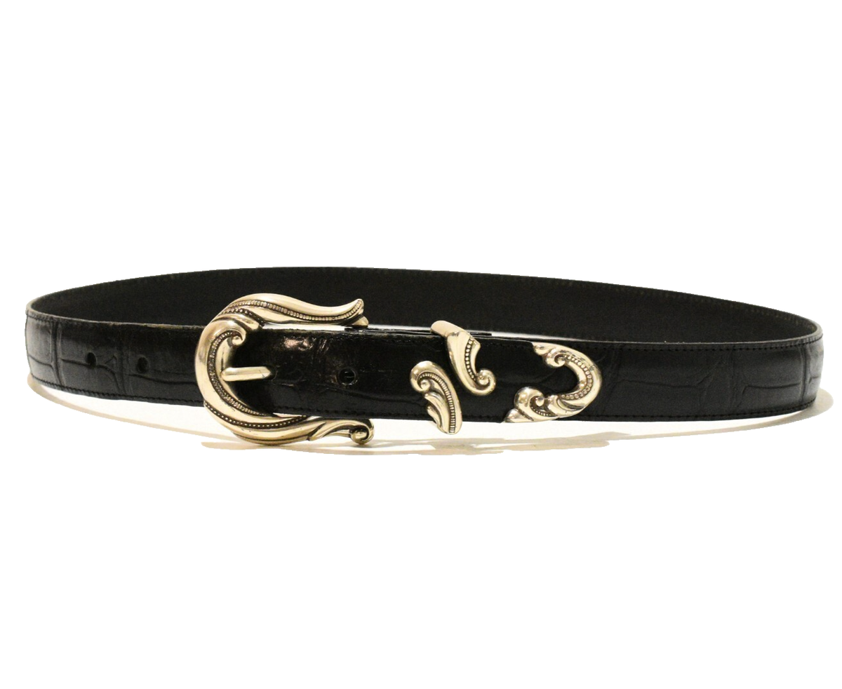 90s Vintage Brighton 24503 Western Belt Reptile Leather  display picture 3