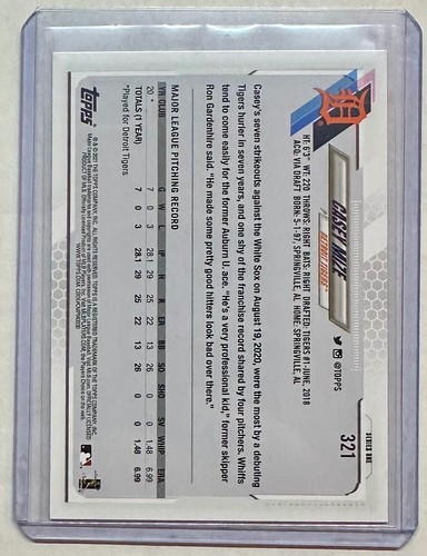 2021 Topps Series 1 - #321 Casey Mize SP Photo Variation - Rookie Card RC - 第 2/2 張圖片