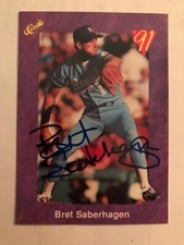 BRET SABERHAGEN SIGNED Autographed Baseball Card - 1991 Classic - KC Royals