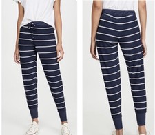 NWT CHASER Cozy Navy Blue Striped Jogger Pant Size Large