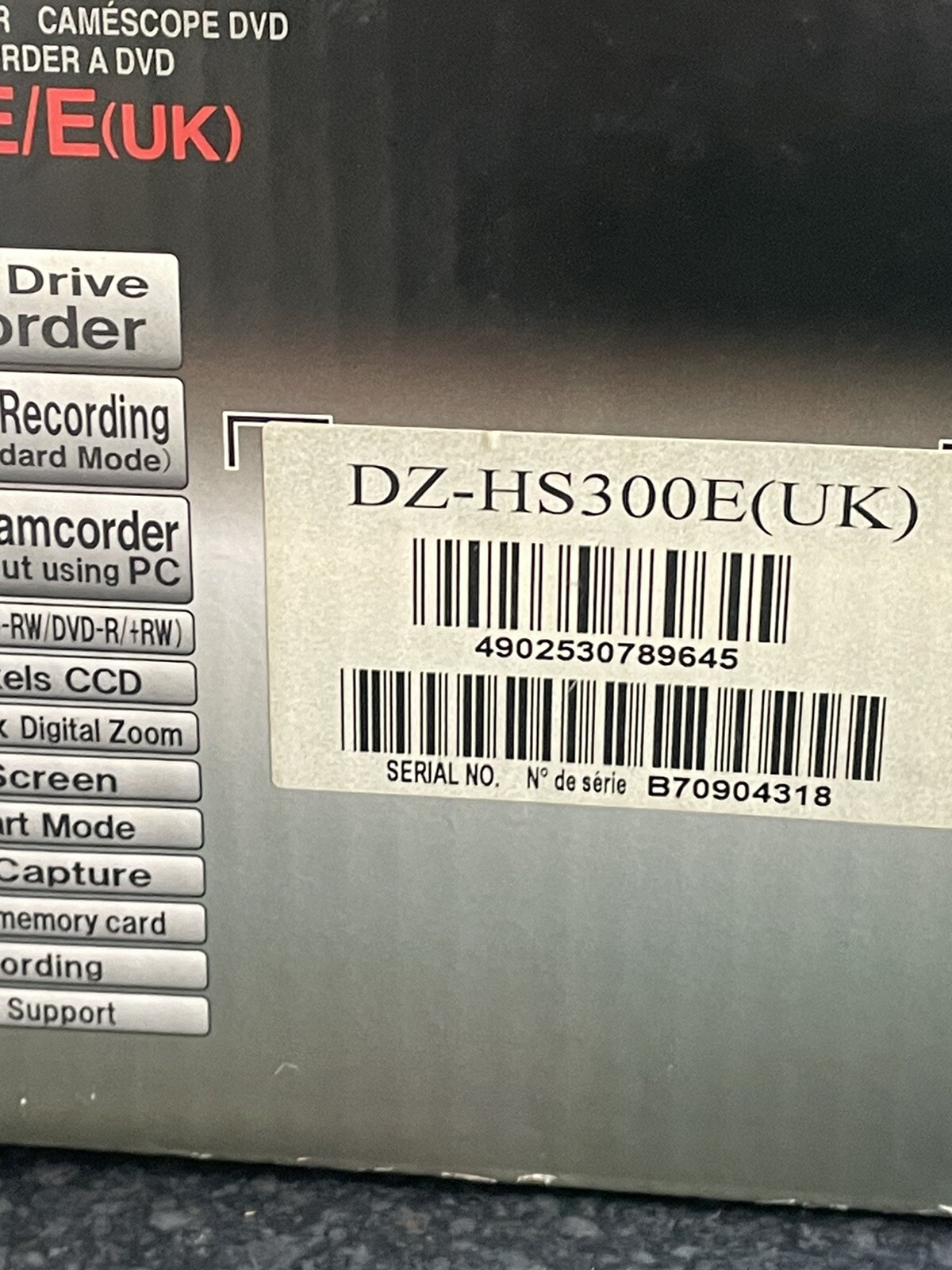 HITACHI dvd camcorder Dzhs300e/with Original Box, Manual And Chargers