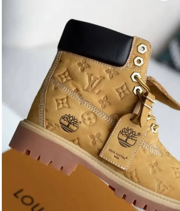 Louis Vuitton x Timberland Ankle Boots Wheat Embossed Monogram