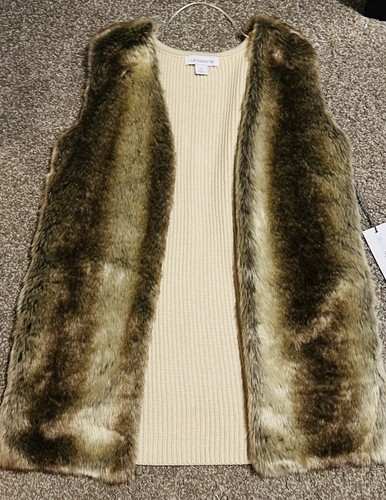 Small Women Jacket Vest Fluffy Sleeveless Winter Warm Casual Ladies With Pockets
